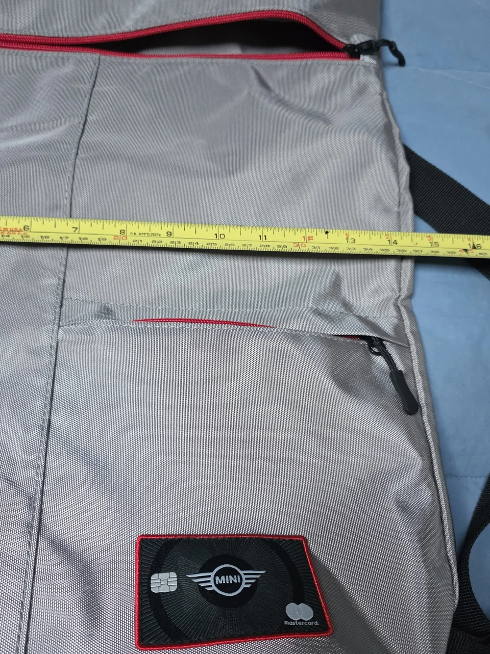 MINI Men's Silver Backpack with Red Trim